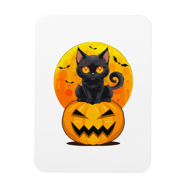 Imán Ropa de calabaza negra para gatos (Vertical)