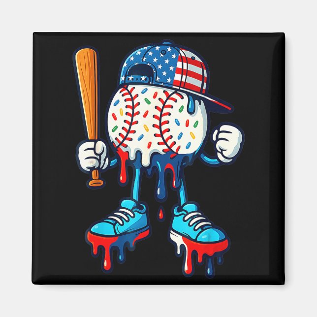 Imán Ropa de estilo de vida de béisbol 101 para jóvenes (Frente)