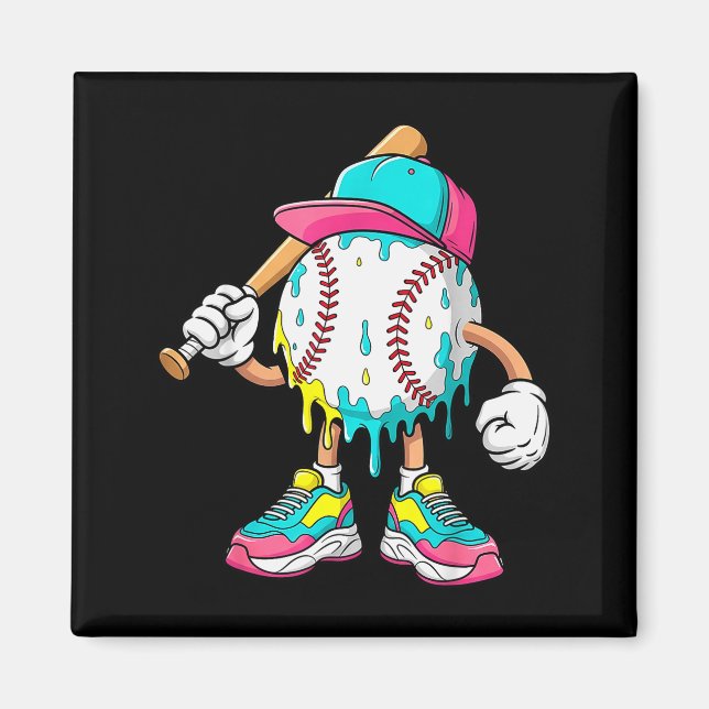 Imán Ropa de estilo de vida de béisbol 101 para jóvenes (Frente)