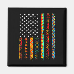 Imán Ropa de kente africana Bandera estadounidense negr