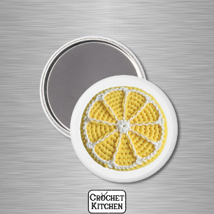 Imán Ropa de limón crochet fresco amarillo moderno