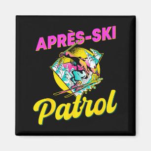 Imán ropa de patrulla de esquí después del esquí retro