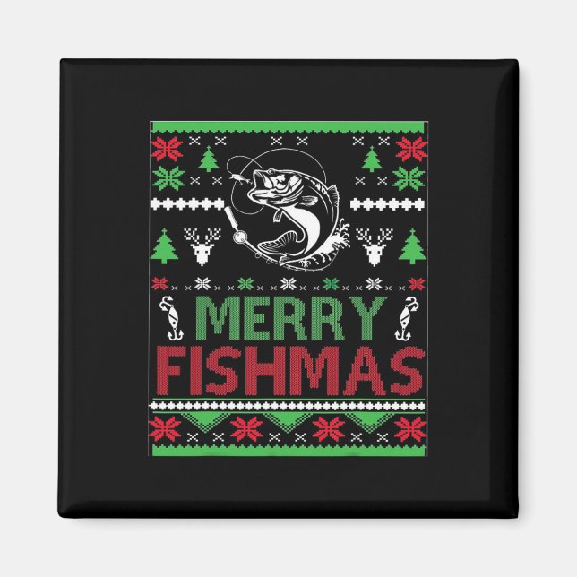 Imán Ropa de Pescado de Navidad Fea B (Frente)