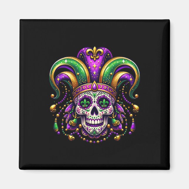 Imán Ropa De Ropa De Azúcar De Mardi Gras Ropa De Ropa  (Frente)