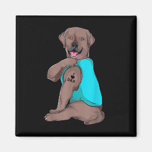 Imán Ropa de tatuaje de Labrador Retriever amo a papá, 