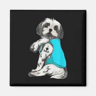 Imán Ropa de tatuaje de Shih Tzu amo a papá, regalos de