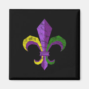 Imán Ropa de vestuario de Mardi Gras - Fleur De Lis Vin