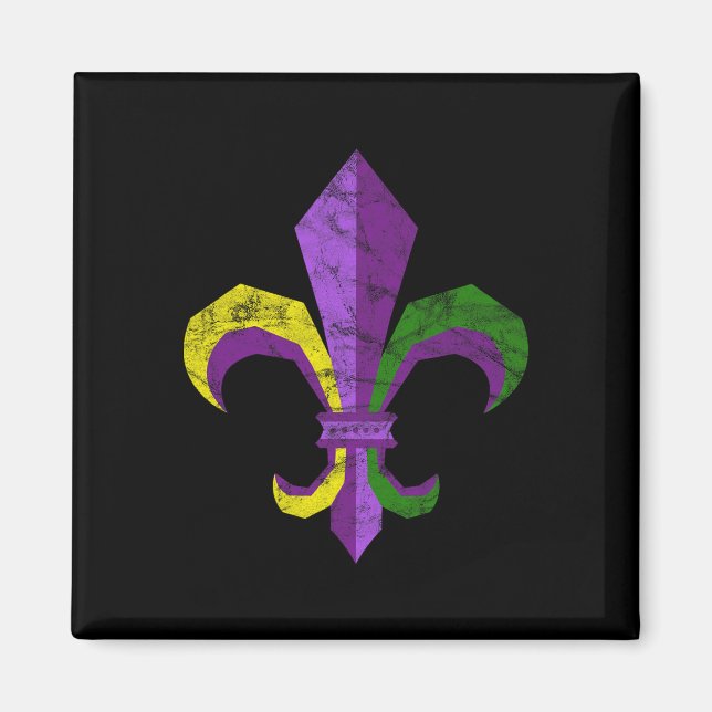 Imán Ropa de vestuario de Mardi Gras - Fleur De Lis Vin (Frente)