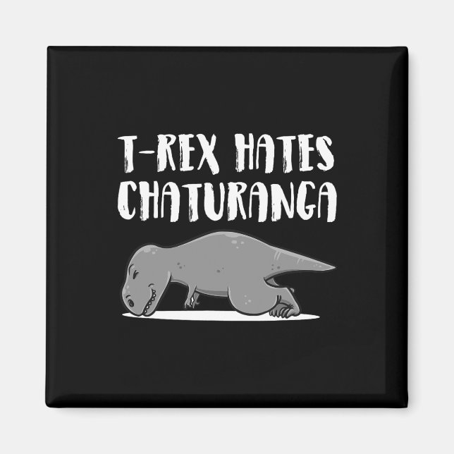 Imán Ropa de yoga de dinosaurio T-rex divertida regalo  (Frente)