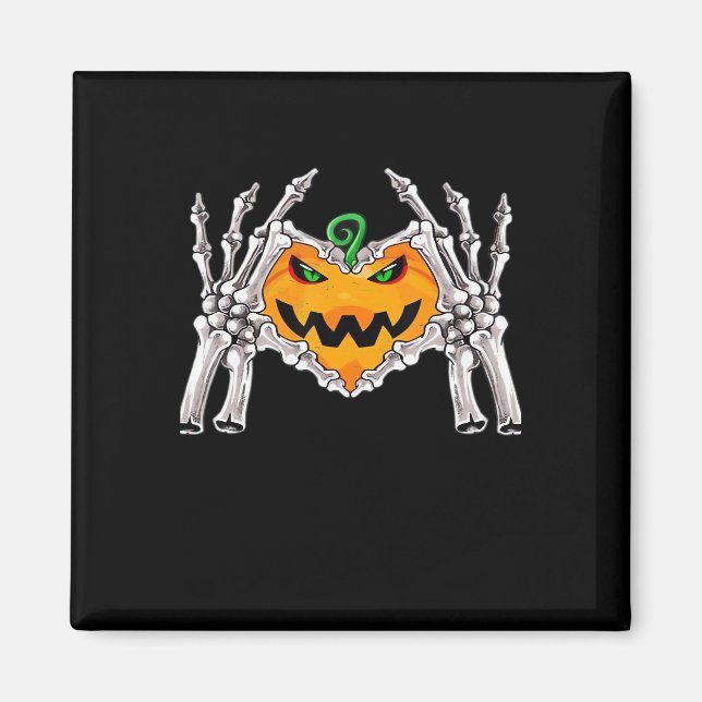 Imán Ropa ósea de Rótulo cardíaco de mano de esqueleto (Frente)