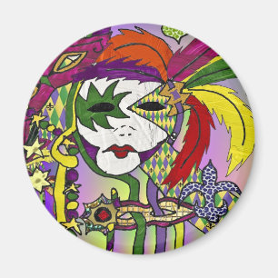 Imán Ropa Regalos Máscaras de Plumas de Mardi Gras Psic