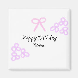 Imán Ropa rosa morado floral pastel feliz cumpleaños