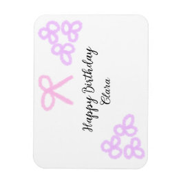 Imán Ropa rosa morado floral pastel feliz cumpleaños