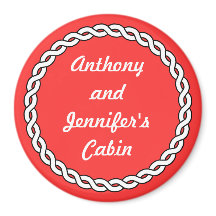 Rope Border Stateroom Marcador de puerta rojo