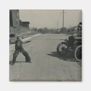 imán roped muchacho del coche