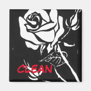 Imán "Rosa Alba" Limpio Refrigerador de estado del lava