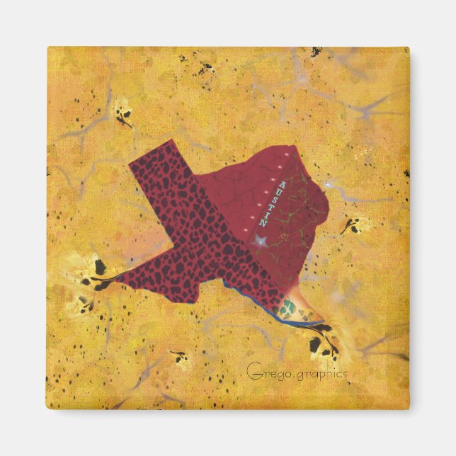 Imán Rosa Amarilla de Magnet en Austin, Texas (Frente)