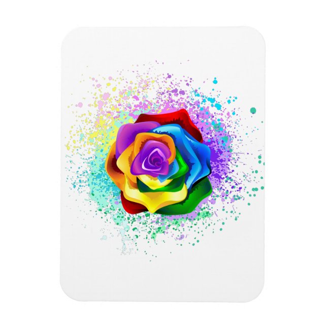 Imán Rosa Arcoíris Colorida (Vertical)