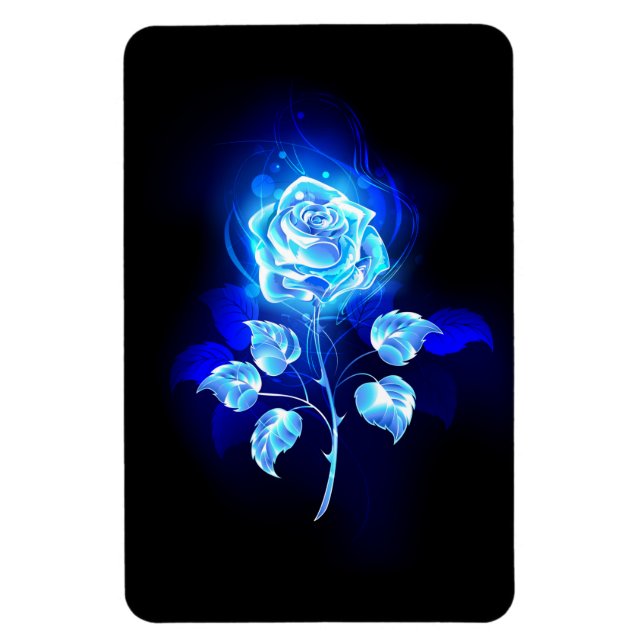 Imán Rosa Azul Ardiente (Vertical)