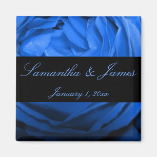 Imán Rosa Azul Boda Personalizada