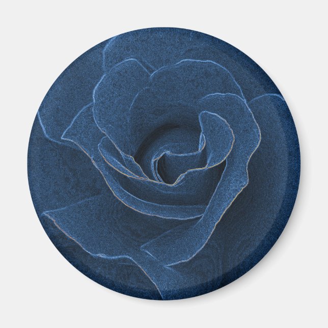 Imán Rosa azul de terciopelo (Frente)