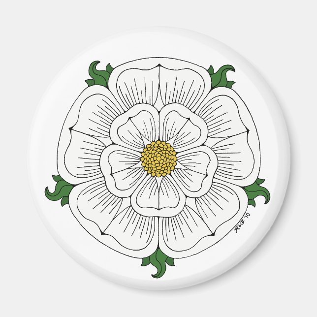 Imán Rosa Blanca de York (Frente)