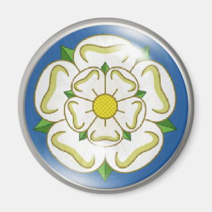 Imán Rosa blanco de la bandera de Yorkshire