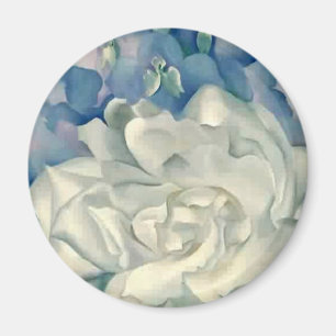 Imán Rosa blanco y Larkspur del atontamiento Georgia