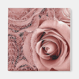 Imán Rosa Bouquet Boda rosa de época con encaje