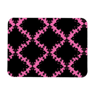 Imán rosa caliente damasco negro de diamante mod