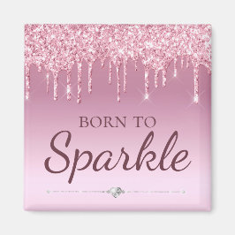 Imán Rosa Claro Glam Brillante Glitter Nacida Para Bril