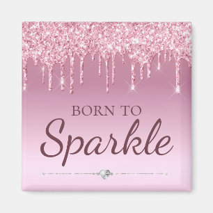 Imán Rosa Claro Glam Brillante Glitter Nacida Para Bril