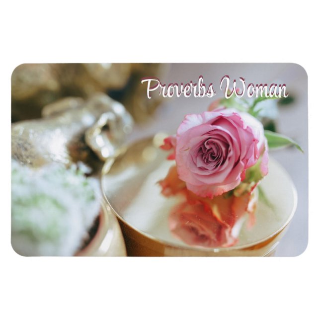 Imán Rosa cristiana y mujer proverbial (Horizontal)