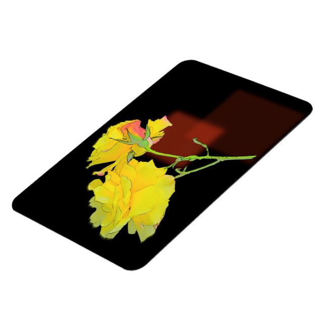 Imán Rosa cubista (Lado Izquierdo)