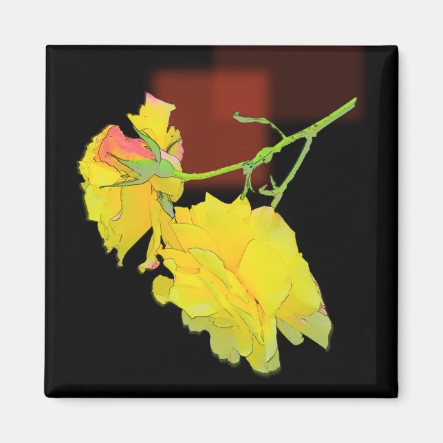 Imán Rosa cubista (Frente)