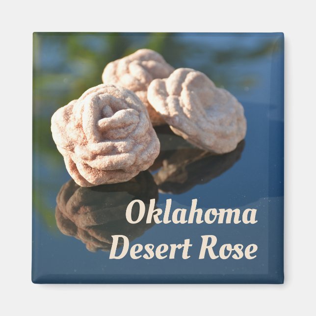 Imán Rosa de arena de cuarzo de desierto de Oklahoma (Frente)