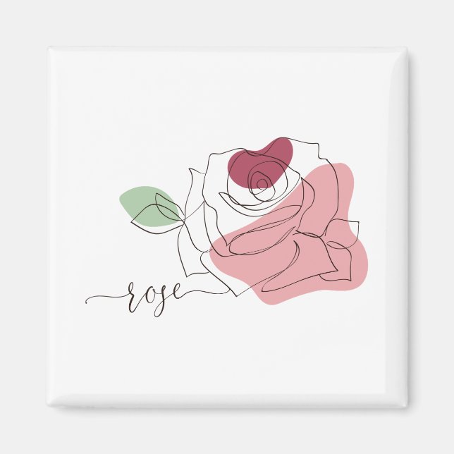 Imán Rosa de arte Minimalista (Frente)