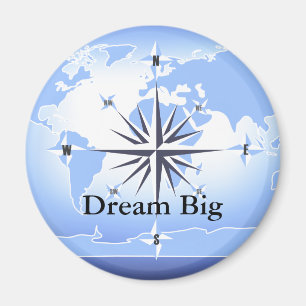 Imán Rosa de brújula Navegación Océano Azul Sueño Gran 