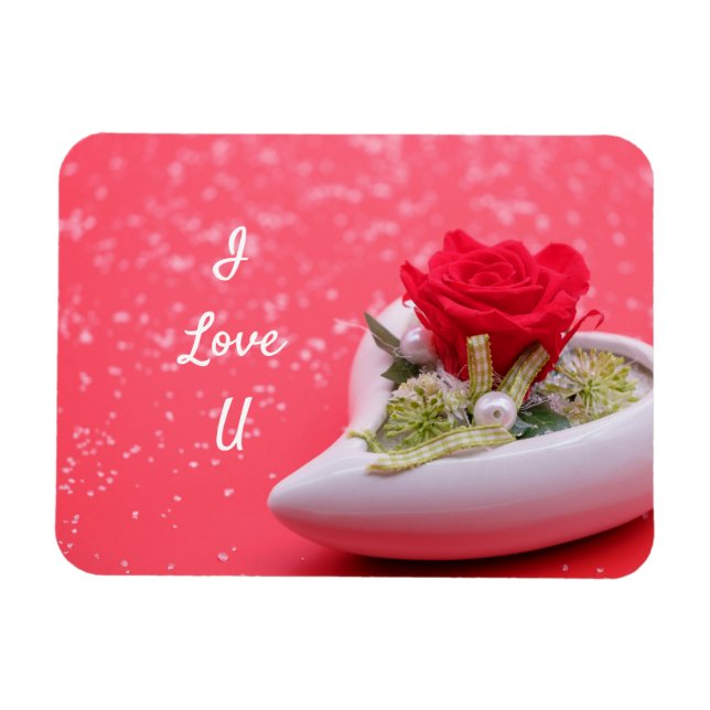 Imán Rosa de corazón (Horizontal)