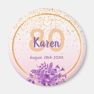 Imán Rosa de cumpleaños oro floral salvar la fecha