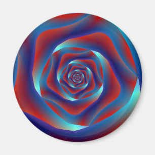 Imán Rosa de espiral rojo y azul