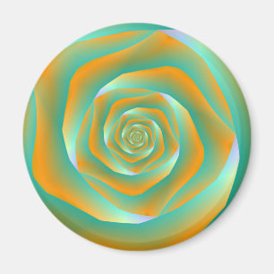 Imán Rosa de espiral verde y naranja