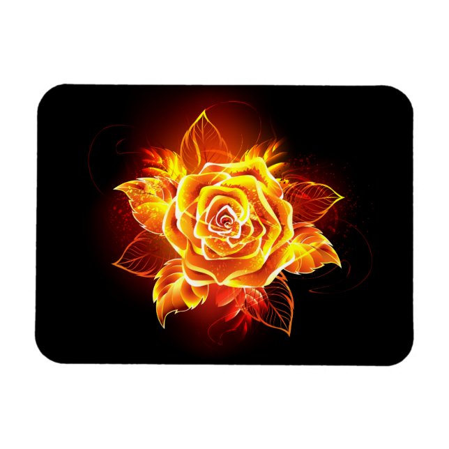 Imán Rosa de Fuego Florido (Horizontal)