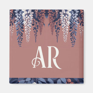 Imán Rosa de la Marina Monograma Wisteria Elegancia