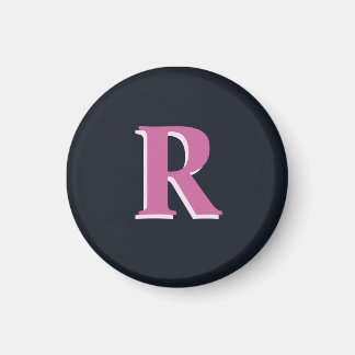 Imán Rosa de la marina profunda monogramado