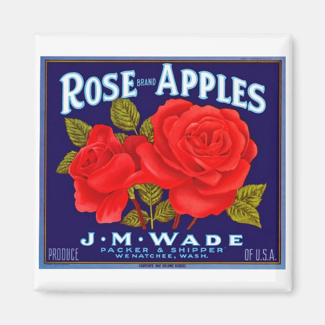 Imán Rosa de manzanas de marca (Frente)