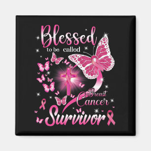 Imán Rosa De Mariposa Bendecida A Llamarse Cáncer De Ma