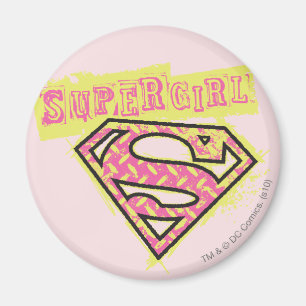 Imán Rosa del logotipo del Grunge de Supergirl