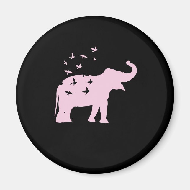 Imán rosa Elefant mit Vögel (Frente)