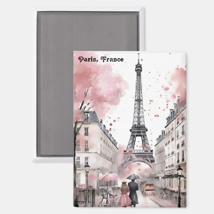 Imán Rosa elegante París Francia Romántica Torre Eiffel